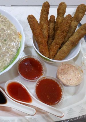 A picture of Soup side Chicken sticks.