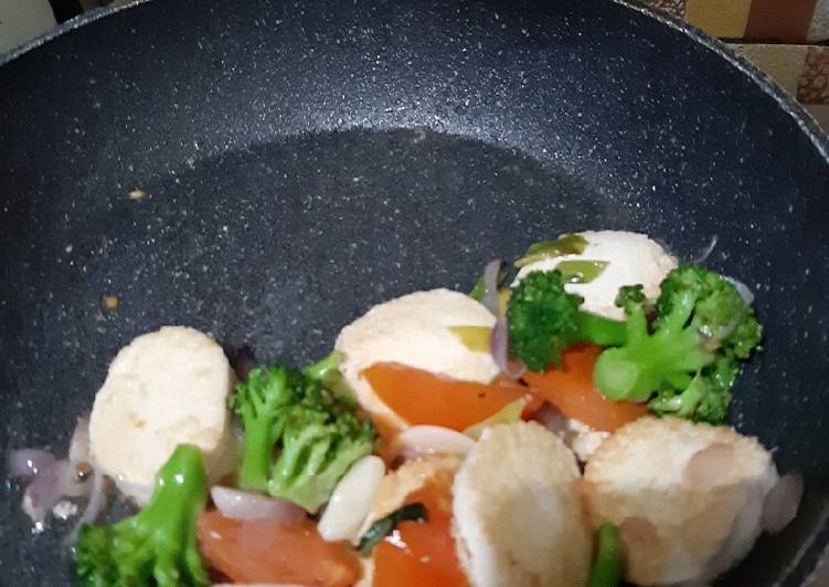 Cara Gampang memasak Brokoli tahu sutra oseng Lezat