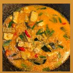 A picture of Tahu tempe kuah santan pedas.