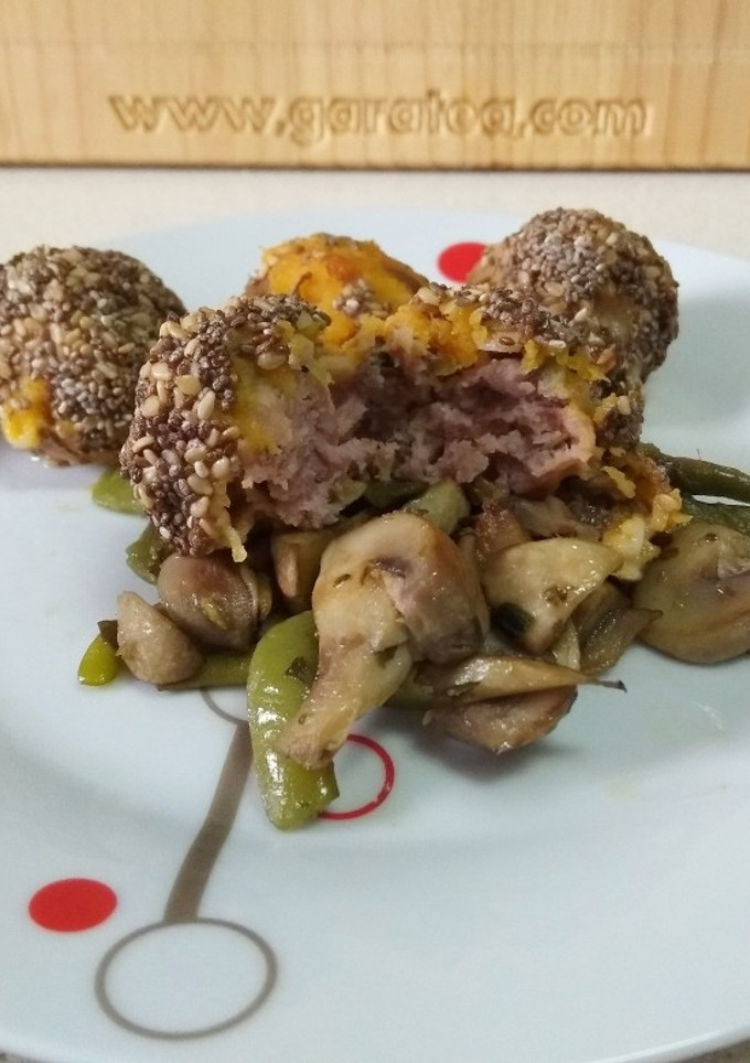 Una foto de Albóndigas de carne y calabaza: 2 rebozados