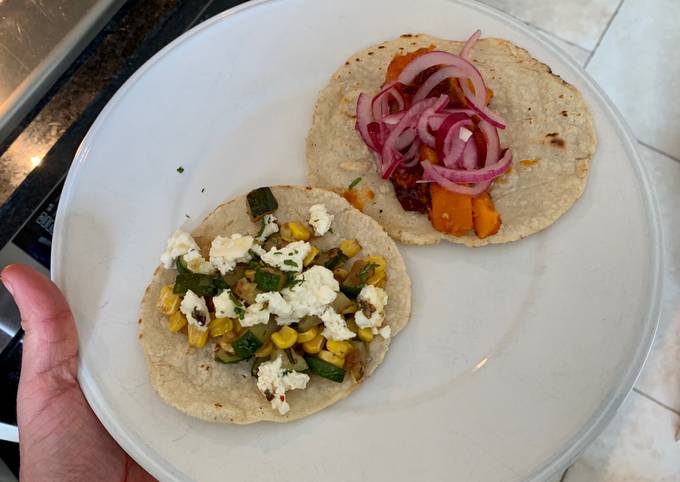 Tacos two ways with home made tortillas