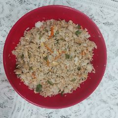 A picture of Chicken fried rice.