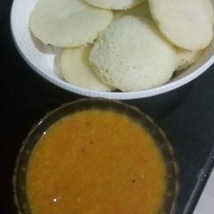A picture of Idli sambar.