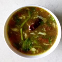 A picture of Pepper rasam.