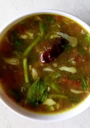 A picture of Pepper rasam.