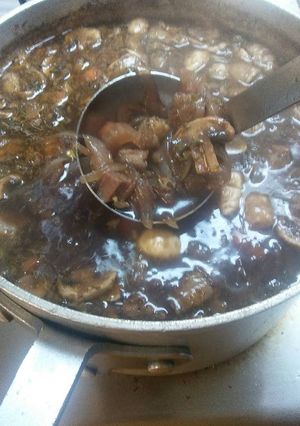 A picture of Beef Burgundy Soup.