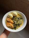 Gulai daun singkong telur tahu