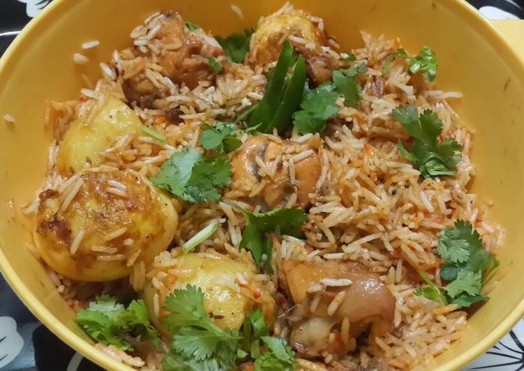 Recipe of Quick Hyderabadi Chicken Biryani in microwave