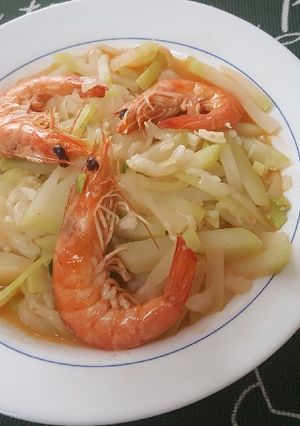 瓠瓜炒蝦 減醣 2 的食譜成品照片