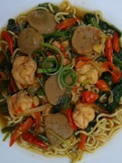 Foto resep Mie Kangkung Balacan Pedas (Recook)