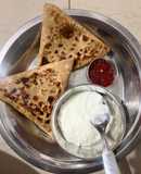 Green peas and paneer paratha