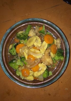 Foto resep Ayam Popcorn Brokoli Saus Tiram