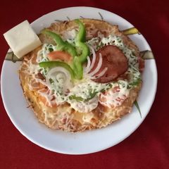 A picture of Pizzta (pasta pizza).