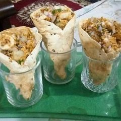A picture of Papad cone bhel.