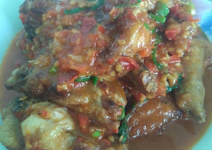 Resep 28. Chicken Wings Asam Pedas Anti Gagal