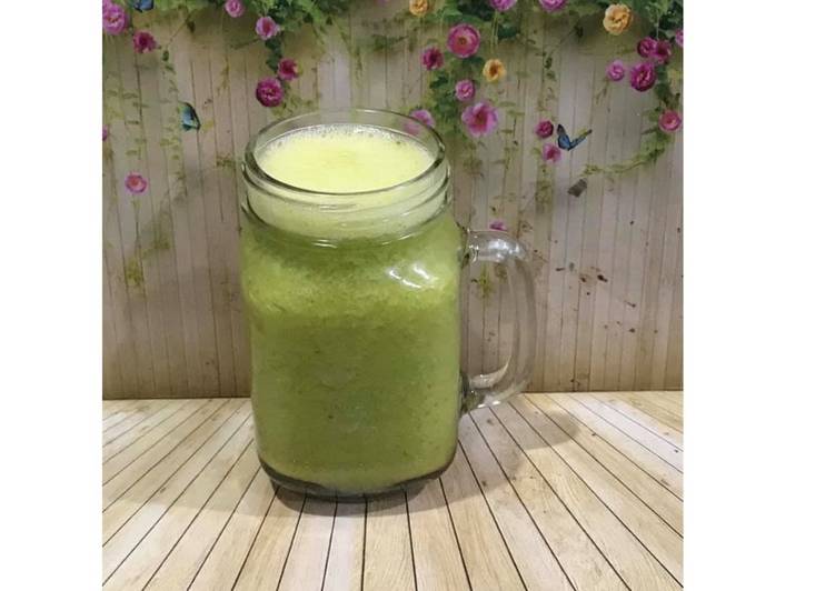 Cara Gampang Menyiapkan Diet Juice Caisim Chicory Mango Lemon Cucumber yang Enak Banget