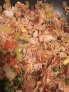 A picture of Chicken Fried Rice with Vegetables.