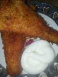Bread chicken cone samosa