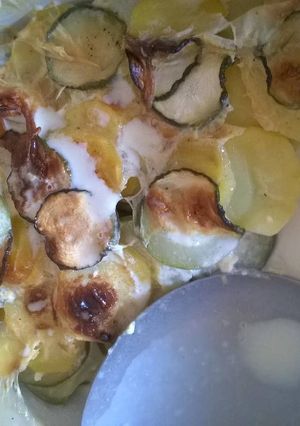Une photo de Gratin de courgettes et pommes de terre