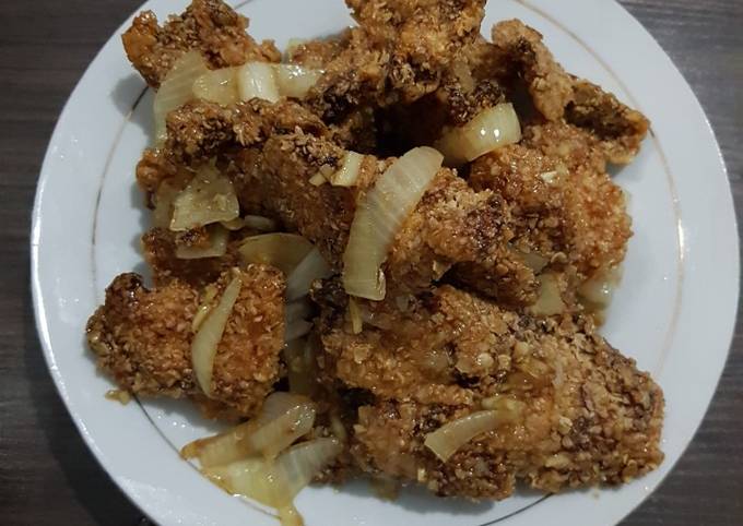 Ayam oatmeal crispy saus plum