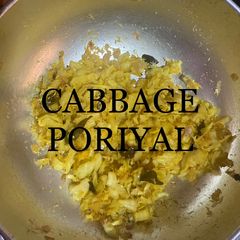 A picture of South Indian cabbage (muttaikhos) poriyal.