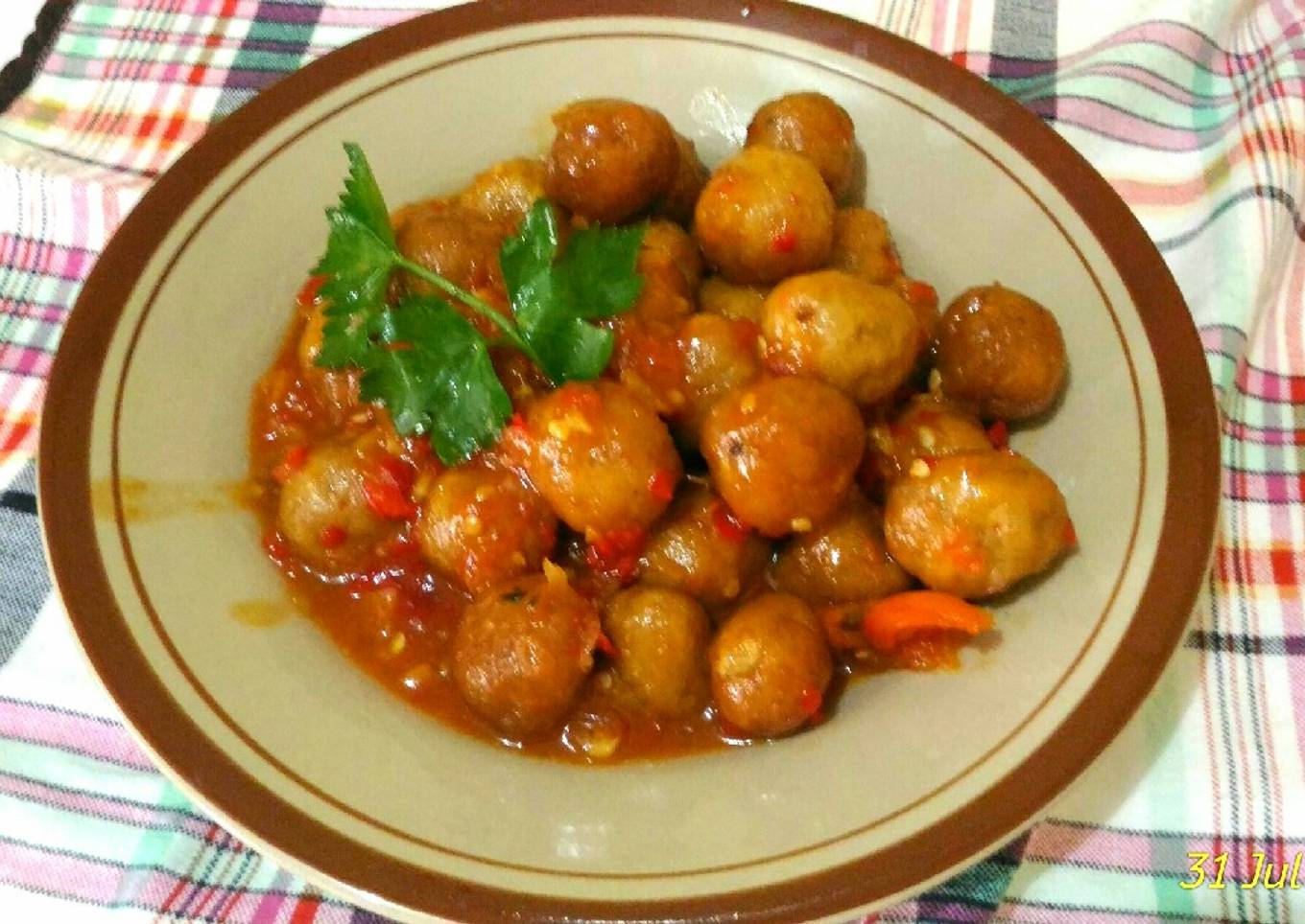 468. Tempe sisa, Masak Pedas Manis Enak Ternyata (Bola2 Tempe)