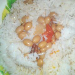 A picture of Rice and beans.