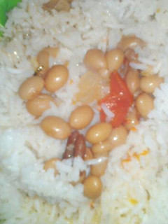 A picture of Rice and beans.