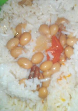 A picture of Rice and beans.