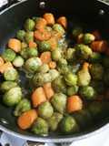 Sautéed Baby Bussel Sprouts and Carrots