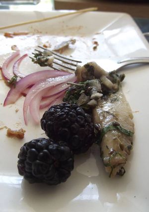 Una foto de Filete de pescado con mora al tequila según Martín