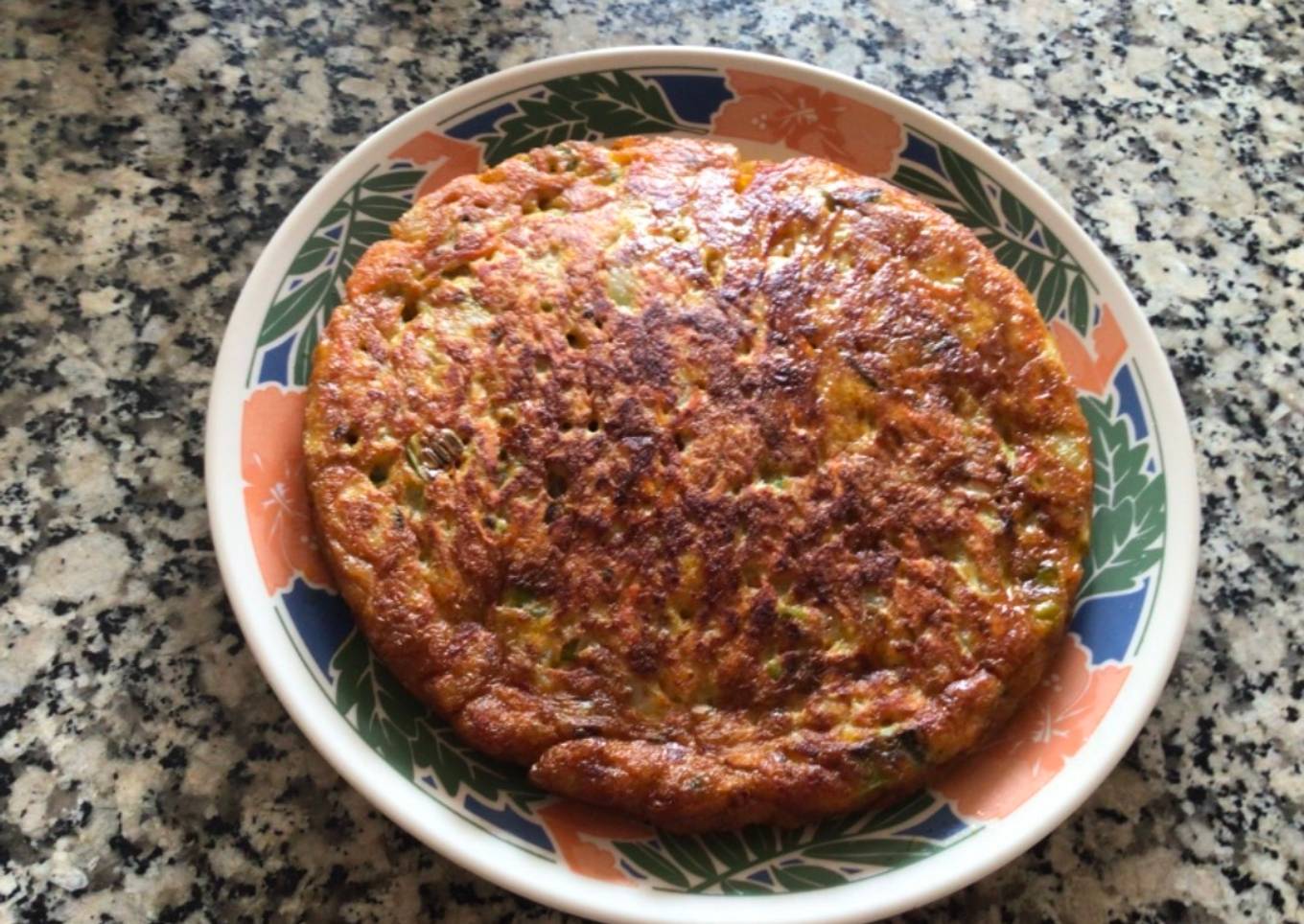 Tortilla de batata (camote, boniato) y zanahorias