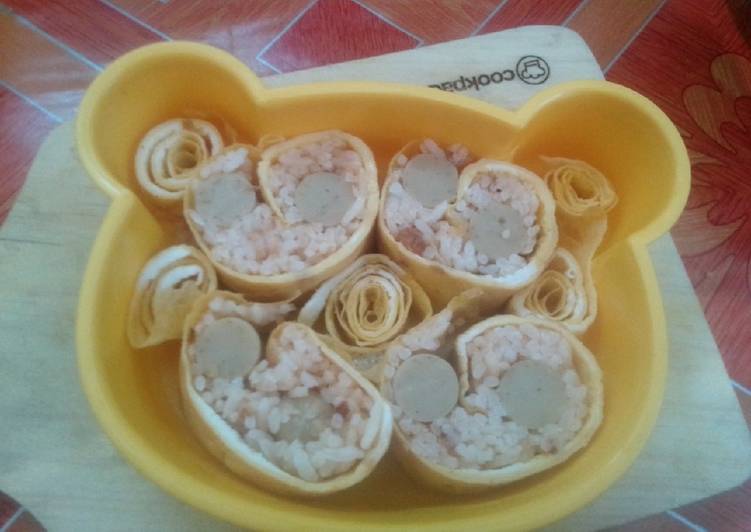 Langkah mengolah Dadar gulung nasi goreng yang Lezat Sekali