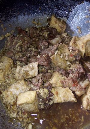 Foto resep Bistik Daging, tahu plus campur telur
