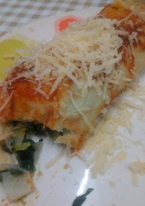 Una foto de Canelones de verdura 🌿 panqueques sin leche