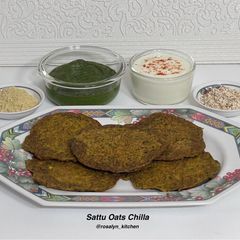 A picture of Healthy Sattu Oats Chilla.