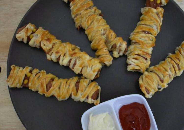 Resep SOSEJ HANTU/Pastry Wrap Mummies Dog Anti Gagal