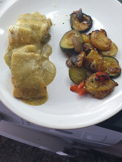 Una foto de Bacalao con salsa alvariño