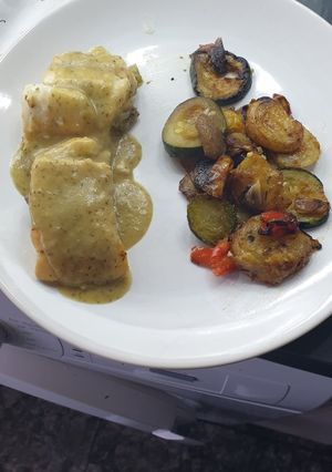 Una foto de Bacalao con salsa alvariño