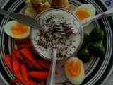 Vegetable stir fry  and boiled egg