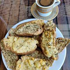 A picture of Garlic oats cheese bread.