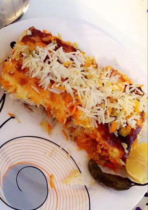 صورة لوصفة صينيه رز بالجبن والدجاج