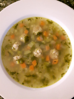 A picture of Italian Wedding Soup.