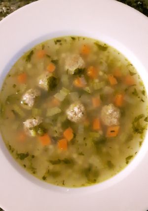 A picture of Italian Wedding Soup.