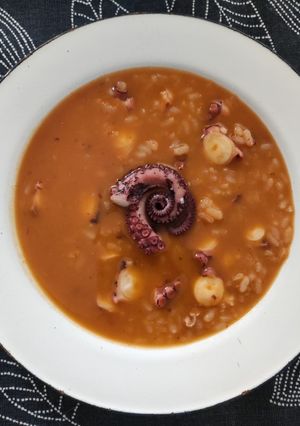 Una foto de Arroz caldoso con pulpo