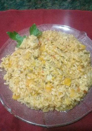 Una foto de Guiso de arroz con mondango