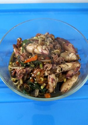 Foto resep Cumi asin pedas
