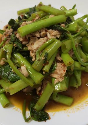 รูปของ ผัดเผ็ด​ผักบุ้ง​(หมู)​