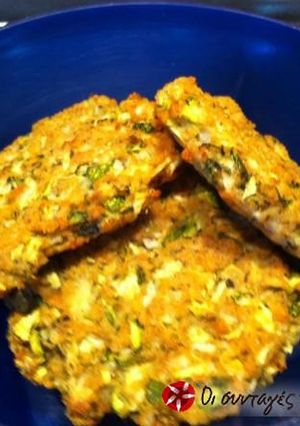 A picture of Zucchini fritters in the oven.