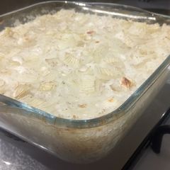 A picture of Plain baked white rice 🍚.